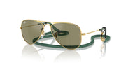 Ray-Ban Metal Aviator RJ9506S Sunglasses - Gold/Green Mirrored / 52 mm - 8056262143292