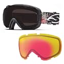 Smith I/O snow goggles with black frame and red-mirrored lens