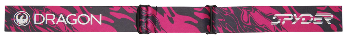 Snow goggles strap with pink DRAGON graphic and TP2 design