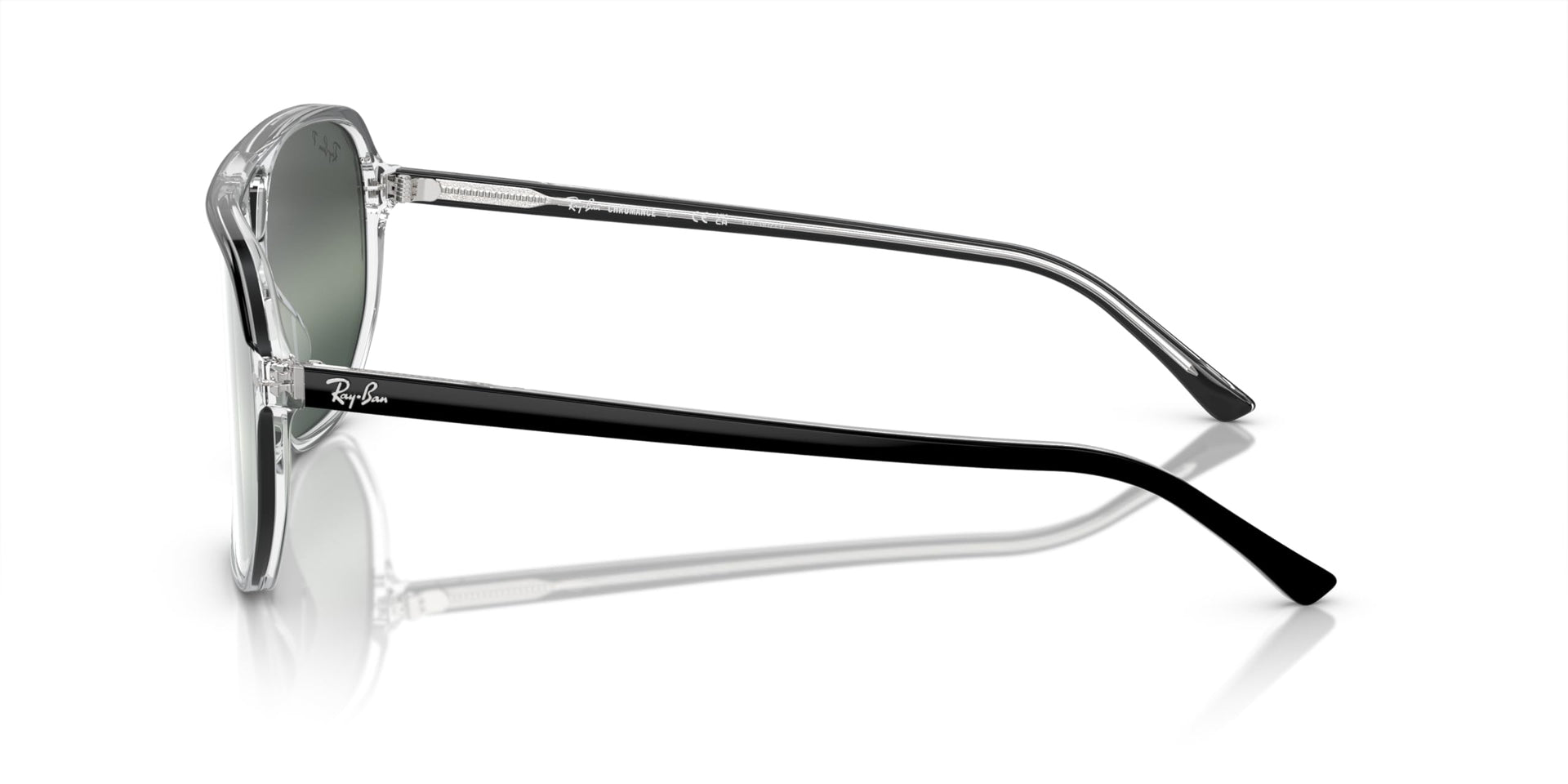 Ray-Ban Bill One RB2205 Sunglasses - Black on Transparent/Clear Gradient Dark Blue Polarized / 60 mm - 8056597965507 - Additional Image 3
