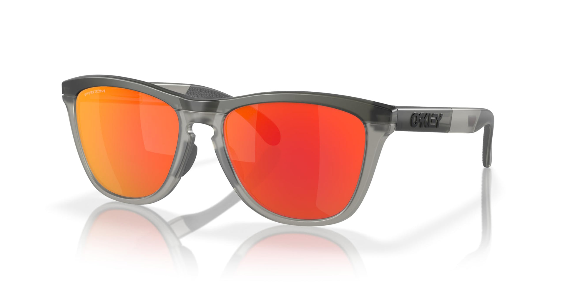 Oakley Frogskins Range Low Bridge Fit Sunglasses - Matte Grey Smoke/Grey in/Prizm Ruby / 55 mm - 888392610119