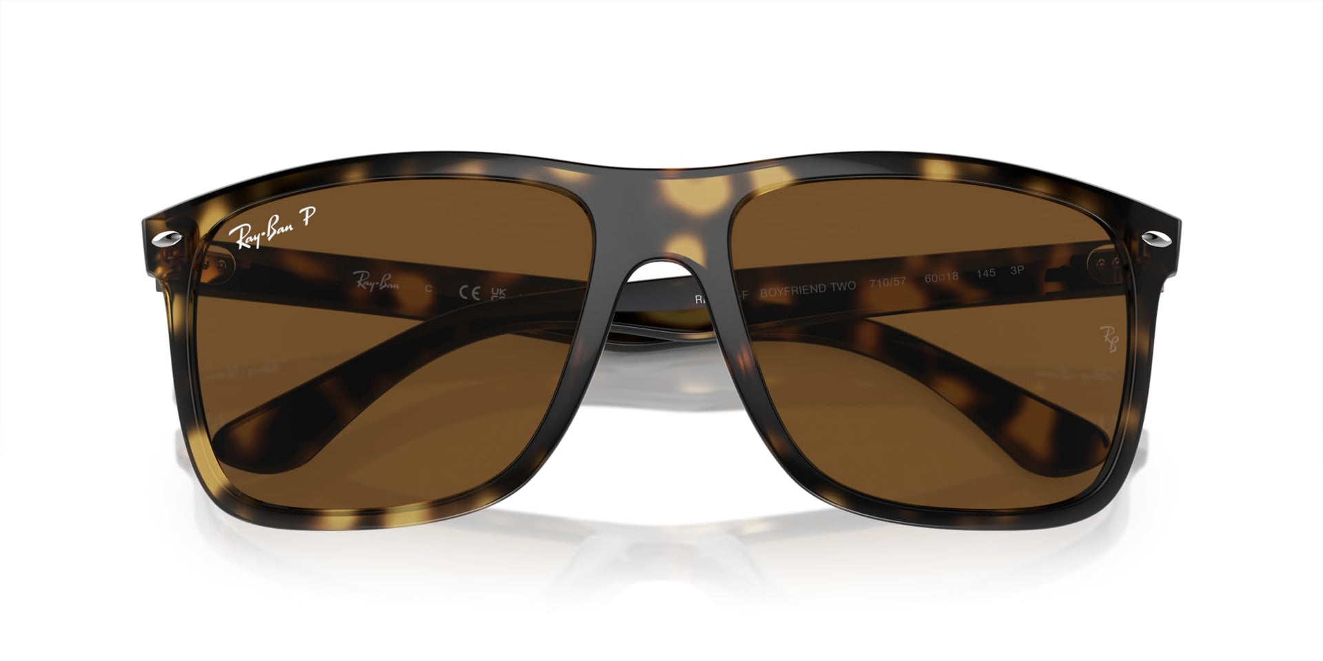 Ray-Ban Boyfriend Two RB4547F Sunglasses - Havana/Brown Polarized / 60 mm - 8056597957953 - Additional Image 4