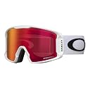 Oakley Line Miner snow goggles with red-orange mirrored lens and black frame