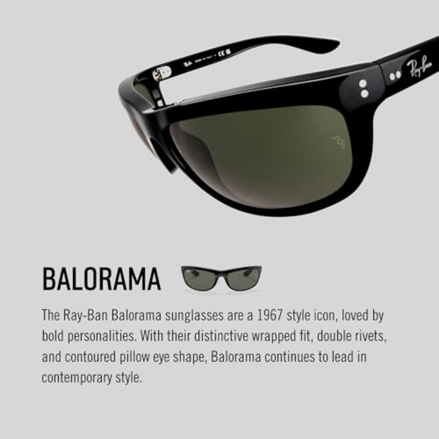 Ray-Ban Balorama RB4089 Sunglasses - Black/G-15 Green / 62 mm - 8056597139922 - Additional Image 3