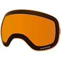 Amber replacement goggle lens, small view, black trim, Lumalens