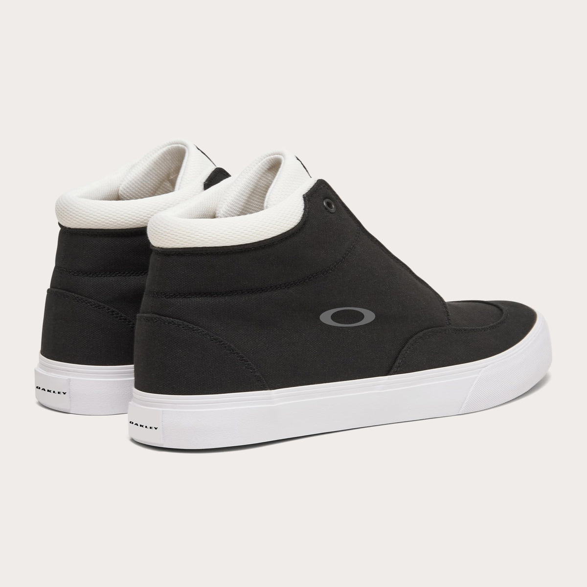 Banks high-top canvas sneakers, black canvas with white side stripe and cupsole