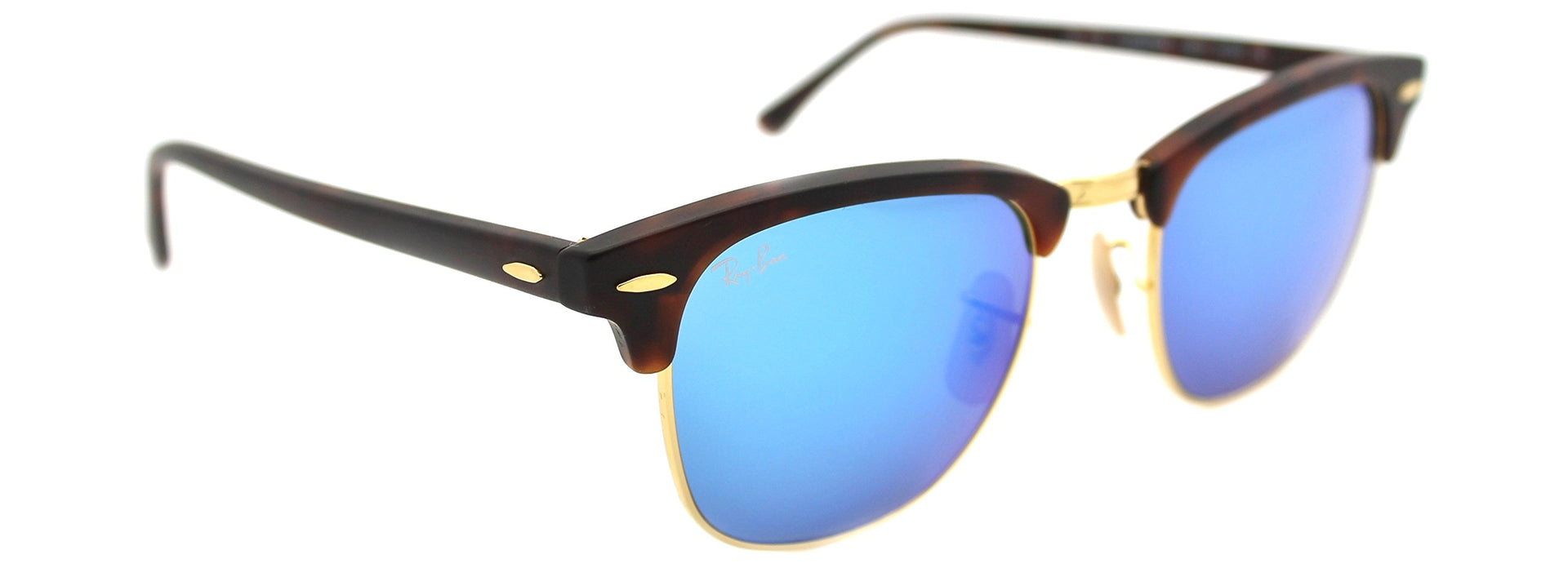 Ray-Ban Clubmaster RB3016 Sunglasses - Sand Havana / Grey Mirror Blue / 51 mm (X002BH139N) - X002BH139N