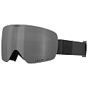 Giro snow goggles with gray lens and black strap, side angle view of the frame.
