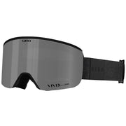 Giro Axis snow goggles with dark gray mirrored lens and black mesh strap