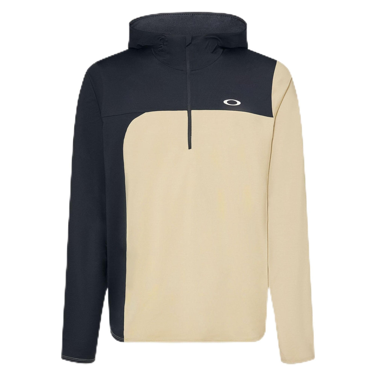 Oakley men's color-block hoodie in dark and cream, pullover with hood