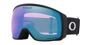Oakley snow goggles with teal-purple Prizm lens, black textured frame and strap.