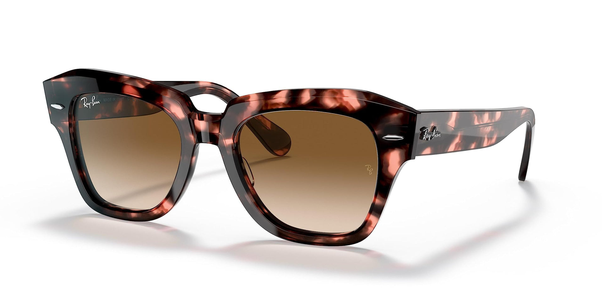 Ray-Ban State Street RB2186 Sunglasses - Pink Havana/Brown Gradient / 49 mm - 8056597559904