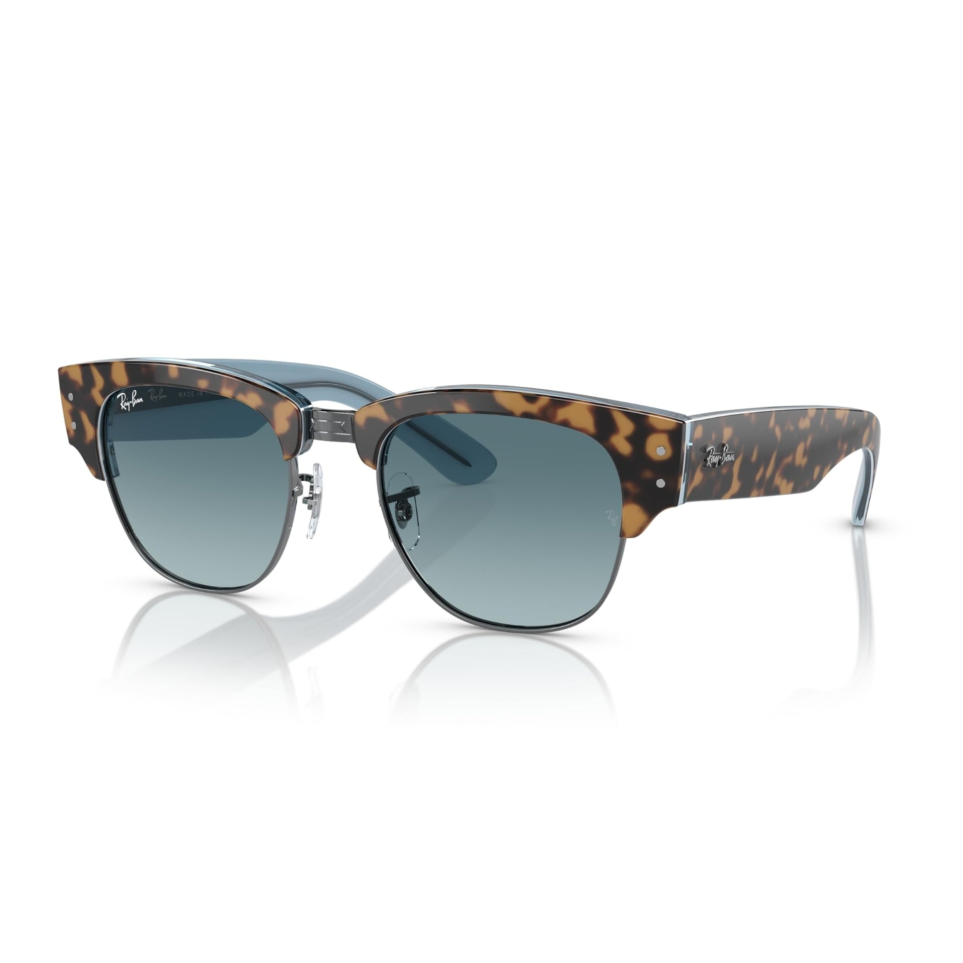 Ray-Ban Mega Clubmaster RB0316S Sunglasses - Havana on Blue on Gunmetal / Blue / 53 mm - 8056597837088