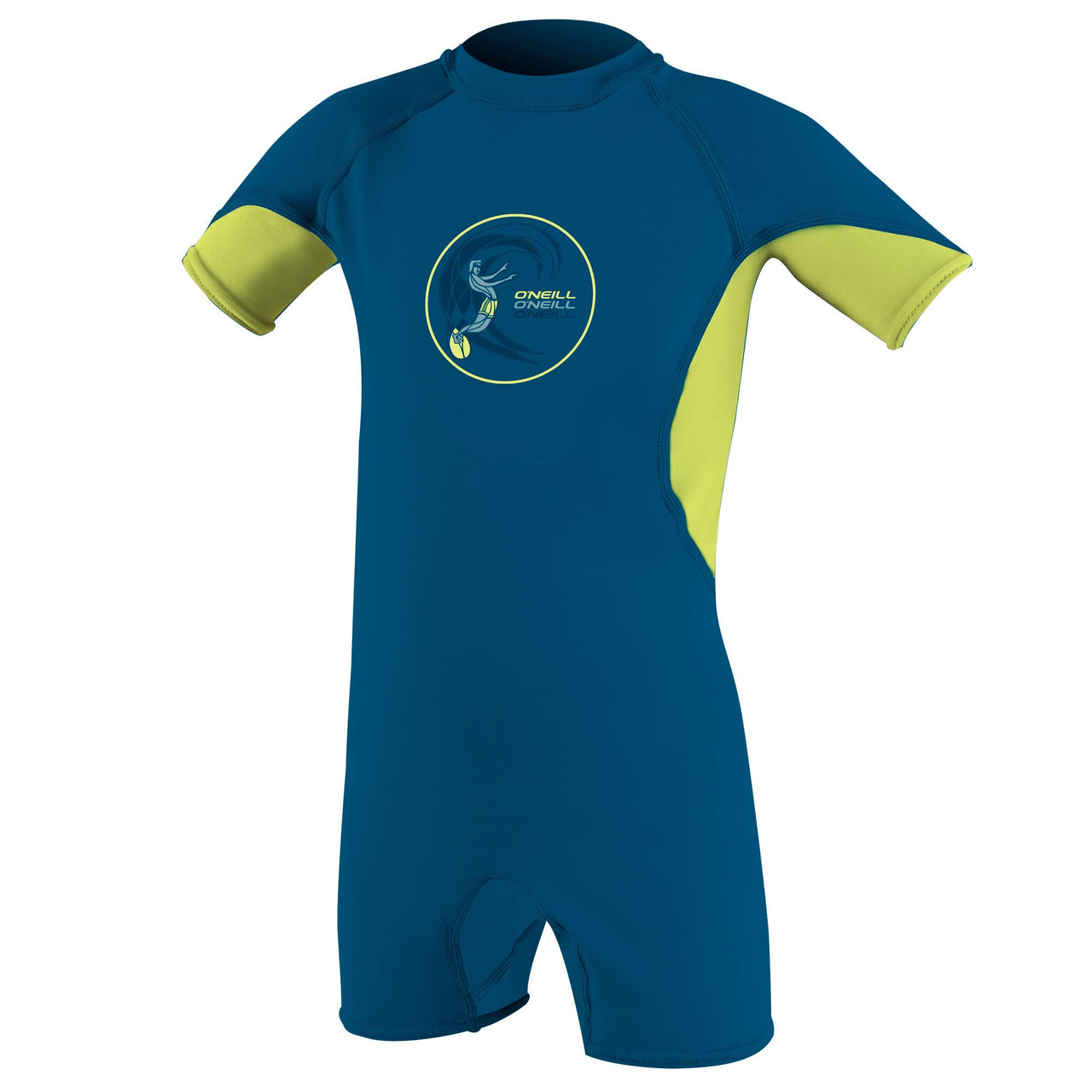 O'Neill Wetsuits Unisex Kid's Standard Toddler O'Zone Short Sleeve Spring Suit - Ultra Blue/Electric Lime/White / 2