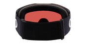 Matte black snow goggles sunglasses with red mirrored interior lens and padded strap