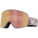 Dragon snow goggles with orange-pink mirrored lens and white frame
