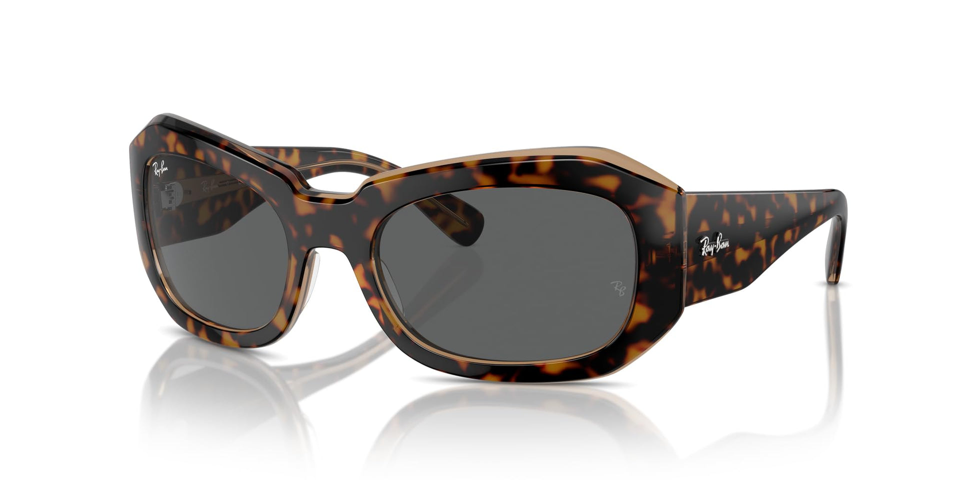 Ray-Ban Beate RB2212 Sunglasses - Havana on Transparent Brown/Dark Grey / 56 mm - X0045V8E31 - Additional Image 1