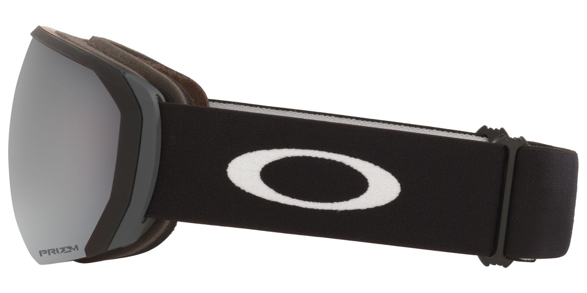 Large snow goggles with black strap and grey mirrored lens