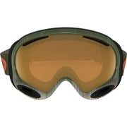 Oakley A-Frame ski goggles with olive frame and persimmon orange lens, front view