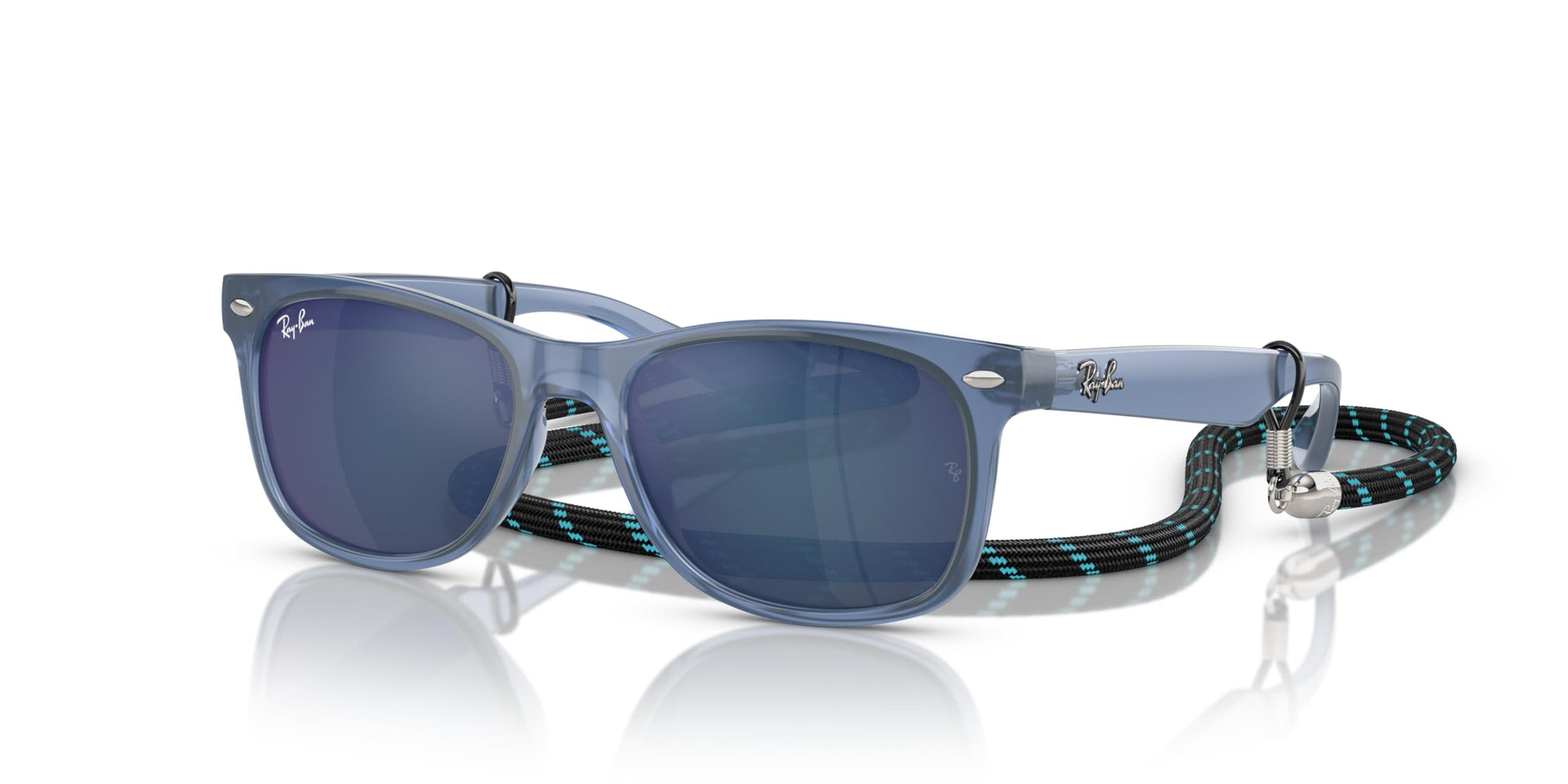 Ray-Ban Junior New Wayfarer RJ9052S Sunglasses - Opal Blue/Blue Mirrored Blue / 47 mm - 8056597888981