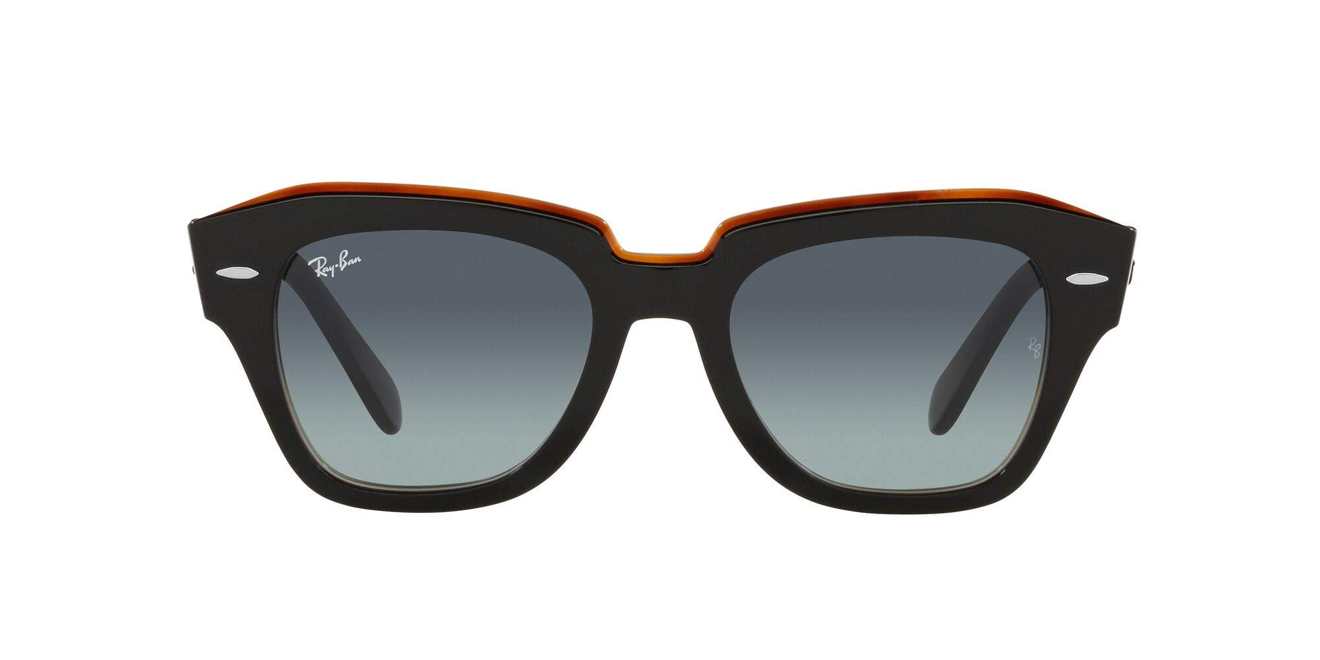 Ray-Ban State Street RB2186 Sunglasses - Black on Transparent Brown/Grey Vintage / 52 mm - 8056597445559