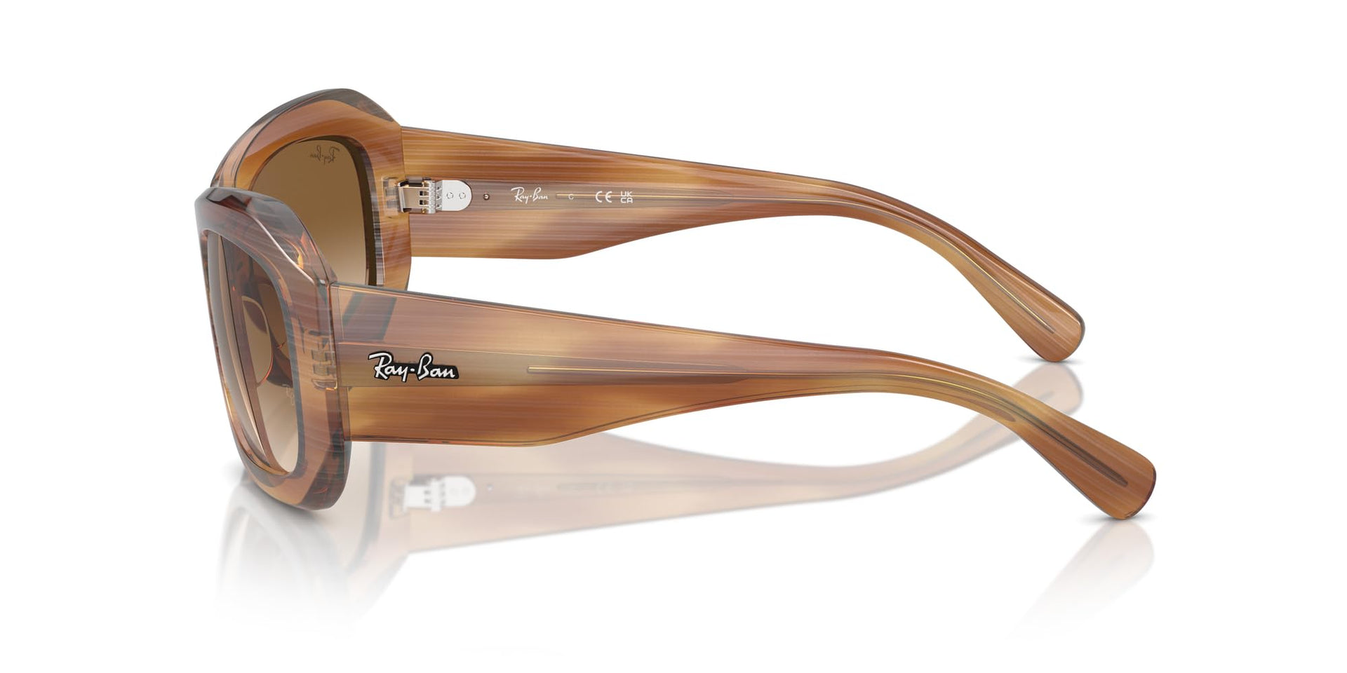 Ray-Ban Beate RB2212 Sunglasses - Striped Brown/Clear Gradient Brown / 56 mm - X0045V53C1 - Additional Image 2