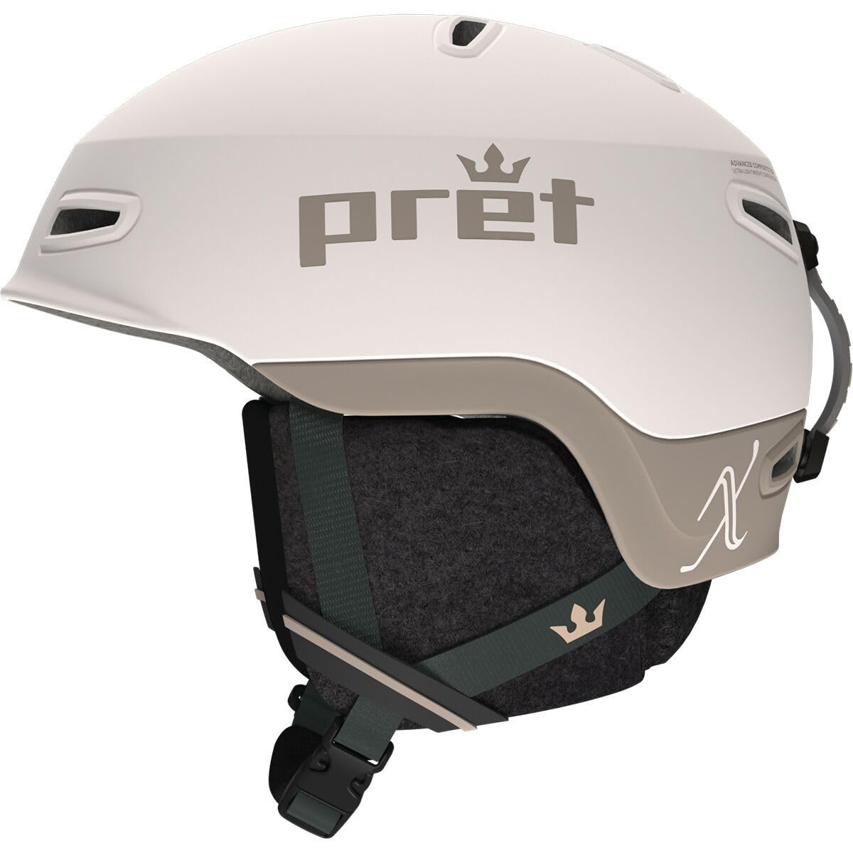 Pret Sol Protection Ultra-Lightweight ACT Construction Chalk Snow Helmet