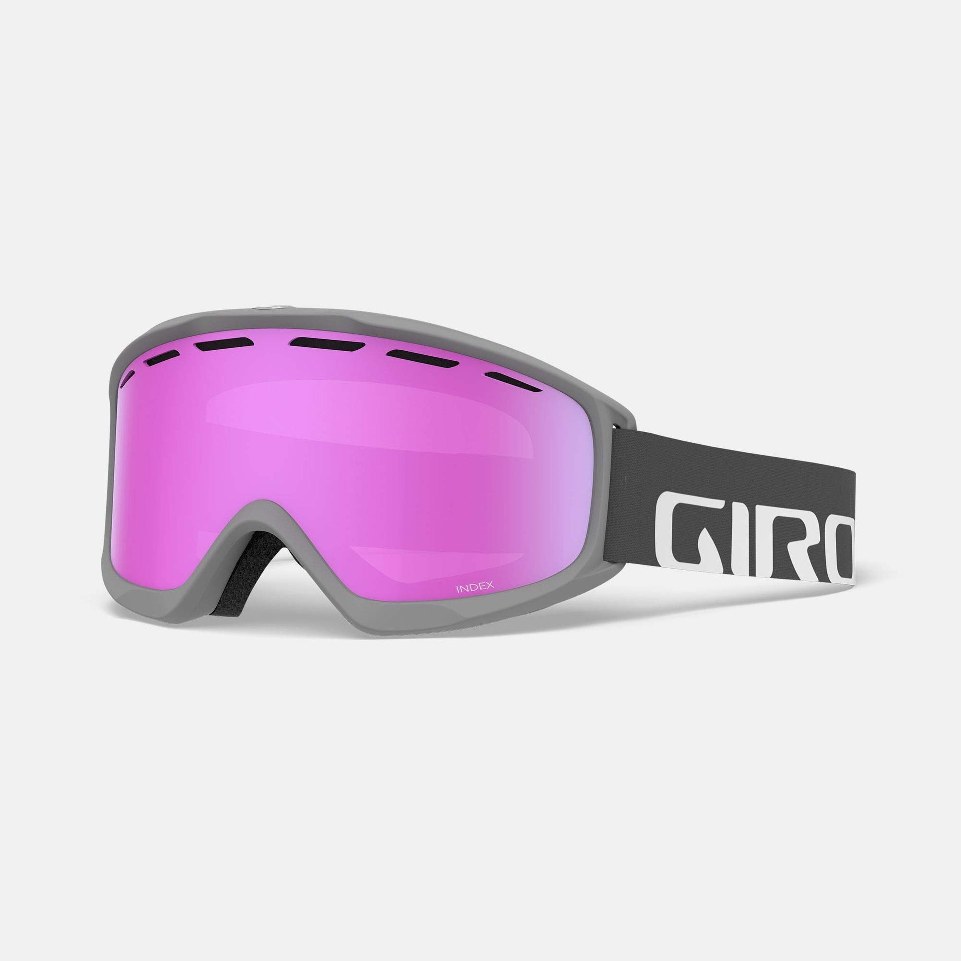Giro Index OTG Adult Snow Goggles - Titanium Wordmark Strap with VIVID Pink Lens (2021) — image 1