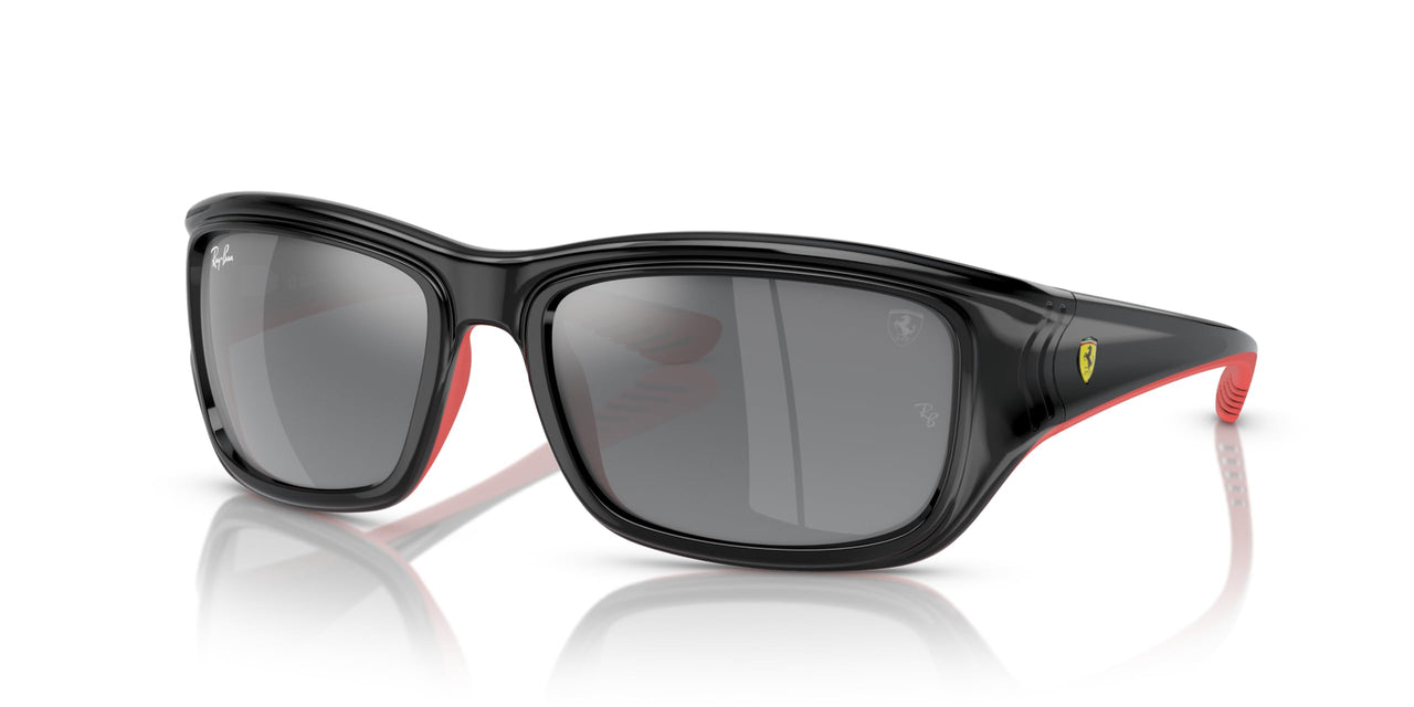 Ray-Ban RB4405M Sunglasses - Black on Rubber Red/Grey Mirrored Silver Gradient / 59 mm - 8056597853699