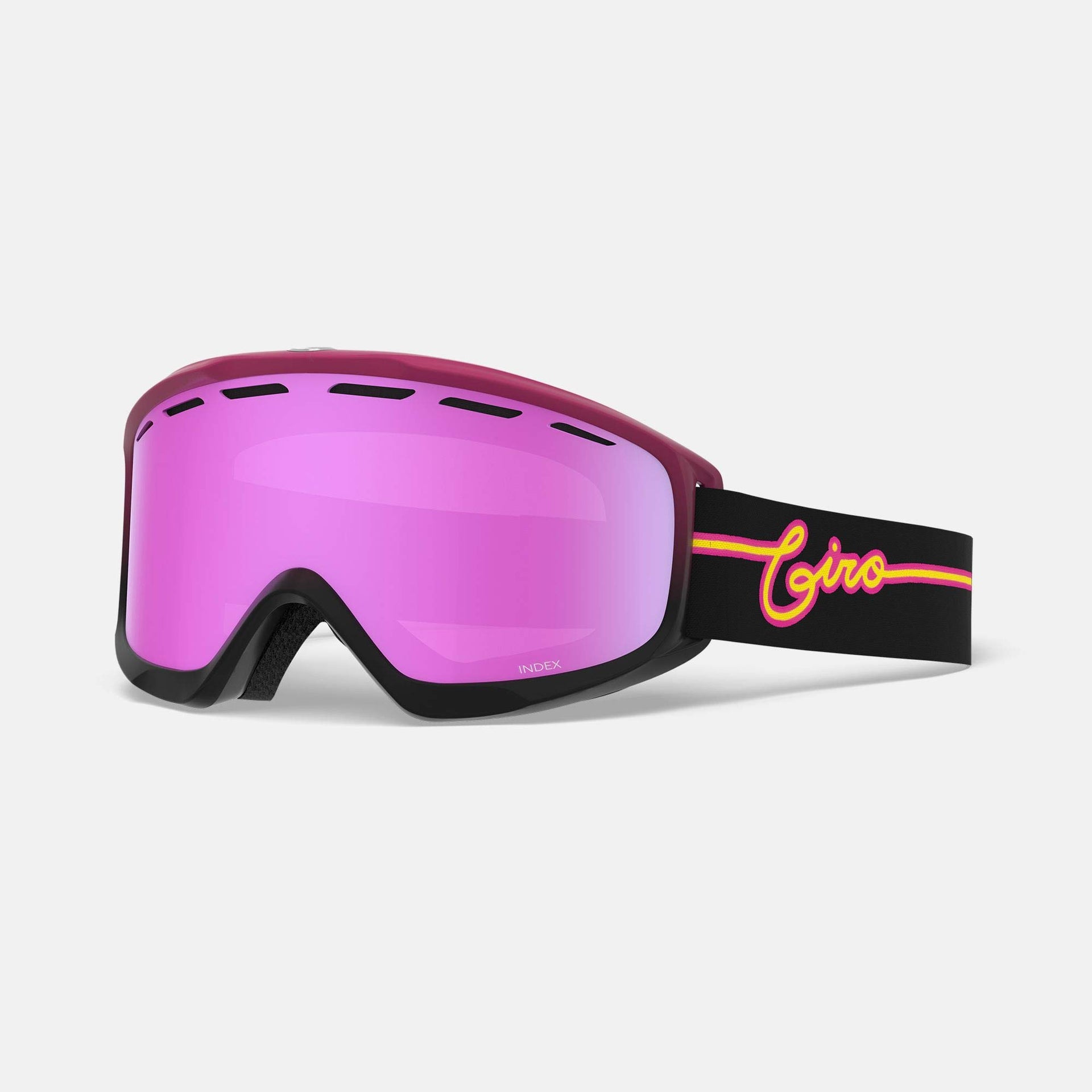 Giro Index OTG Adult Snow Goggles - Pink Neon Lights Strap with VIVID Pink Lens (2021) — image 1