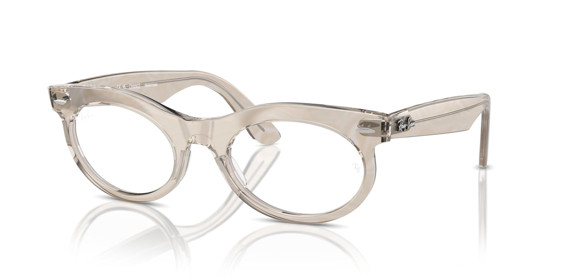 Ray-Ban Wayfarer Oval RB2242 Sunglasses - Photochromic Frame Waves Grey/ Transition Clear to Sapphire / 53 mm - 8056262134047