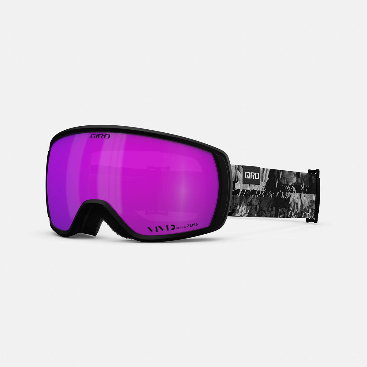 Giro Facet snow goggles with dark purple mirrored lens and black strap with Giro