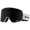 Dragon Alliance NFX2 snow goggles with dark lens and black frame, white logo side