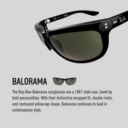Ray-Ban Balorama RB4089 Sunglasses - Matte Havana/Blue / 62 mm - 8056262051733 - Additional Image 4