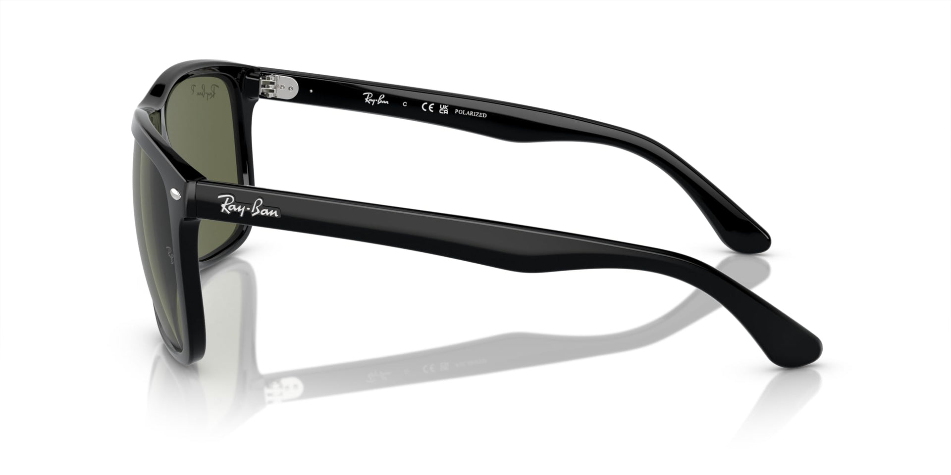 Ray-Ban Boyfriend Two RB4547 Sunglasses - Black/Green Polarized / 57 mm - 8056597939355 - Additional Image 1