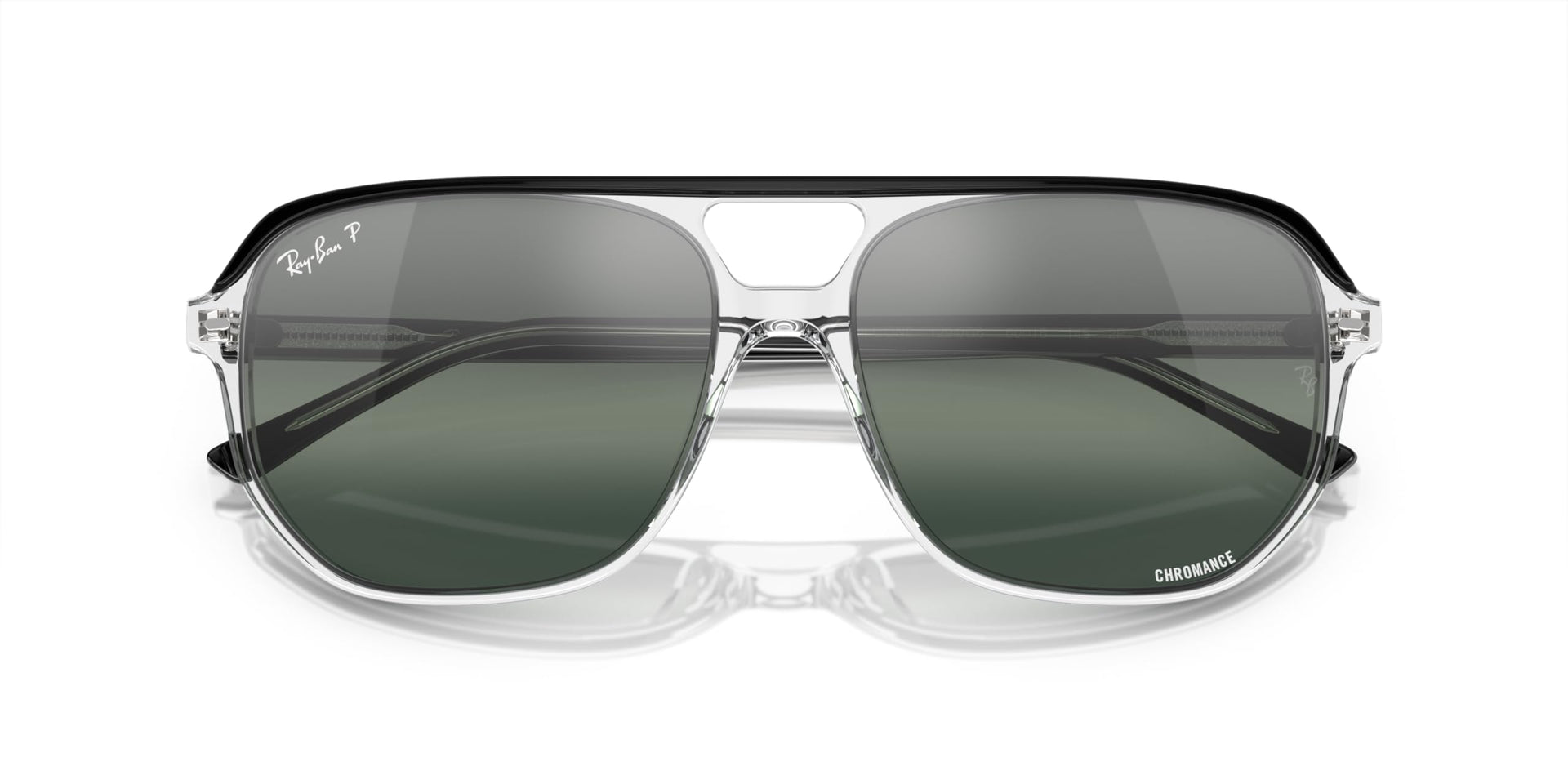 Ray-Ban Bill One RB2205 Sunglasses - Black on Transparent/Clear Gradient Dark Blue Polarized / 60 mm - 8056597965507 - Additional Image 5