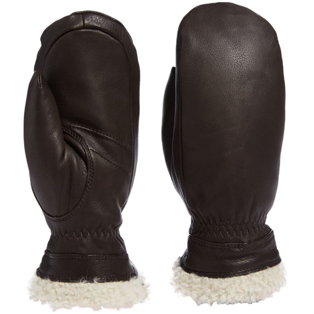 Hestra Women's Glove Sundborn Slim Fit Winter Leather Mitten With Fur