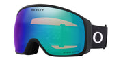 Oakley snow goggles with black frame and blue-green mirrored lens