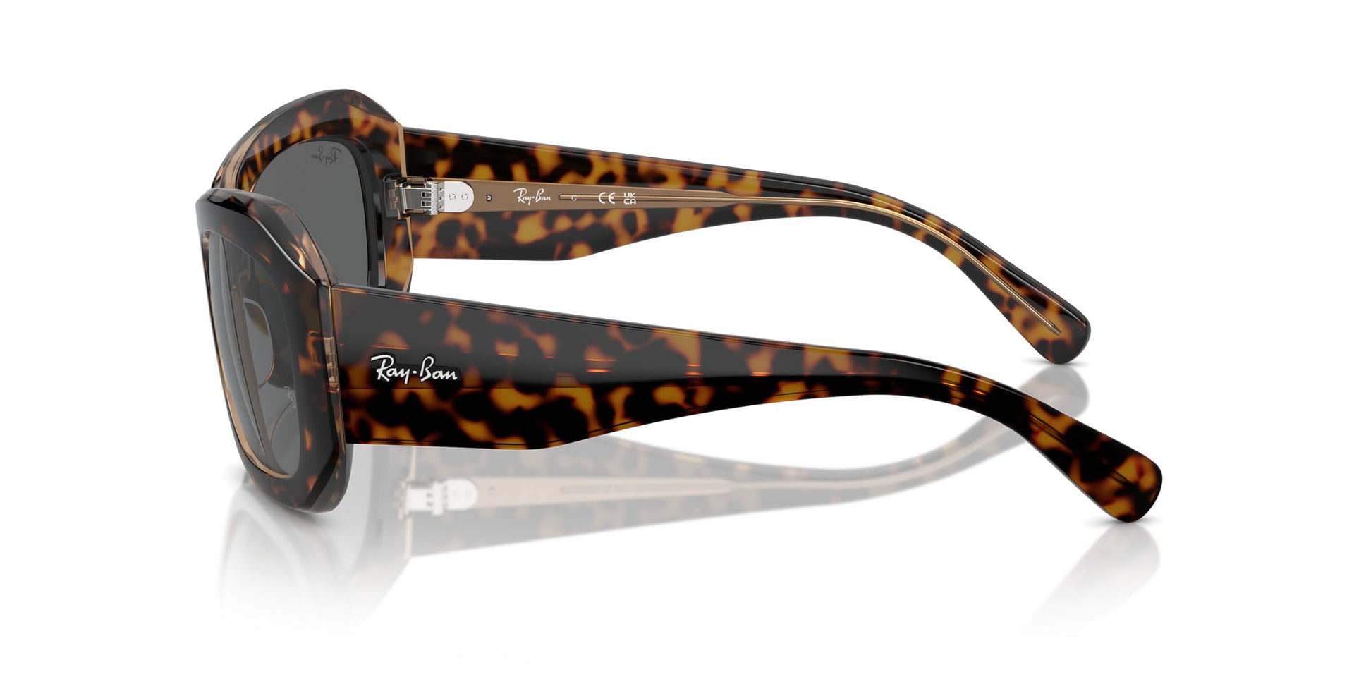 Ray-Ban Beate RB2212 Sunglasses - Havana on Transparent Brown/Dark Grey / 56 mm - X0045V8E31 - Additional Image 2