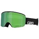 Giro Axis snow goggles side view with bright green lens and black strap with GIRO logo