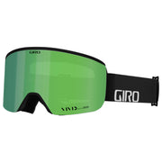Giro Axis snow goggles with bright green lens and black strap with white GIRO logo
