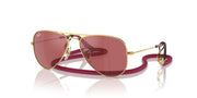 Ray-Ban Metal Aviator RJ9506S Sunglasses - Gold/Red Mirrored / 52 mm - 8056262143308