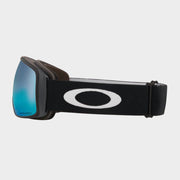 Oakley snow goggles with black strap and blue mirrored lens