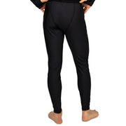 Black base layer pants with tapered legs and elastic ankle cuffs