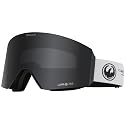 Dragon snow goggles, matte black with dark curved lens and side logo