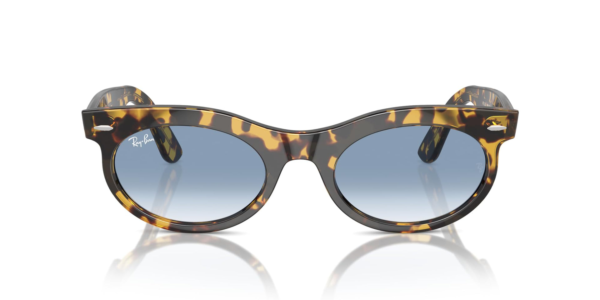 Ray-Ban Wayfarer Oval RB2242 Sunglasses - Yellow Havana/Clear Gradient Blue / 50 mm - 8056262030776
