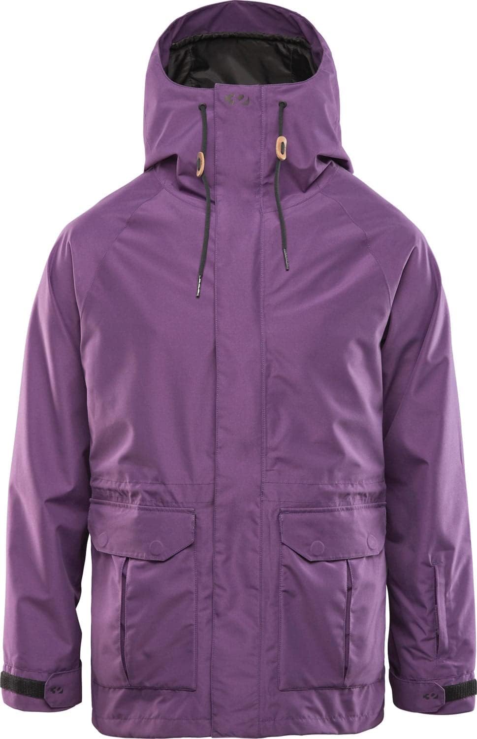 Women's Ava snow jacket in deep purple, zip front, hood, two chest pockets