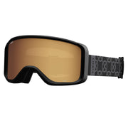 Giro Sagen snow goggles with black frame and amber-tinted lens, patterned black strap