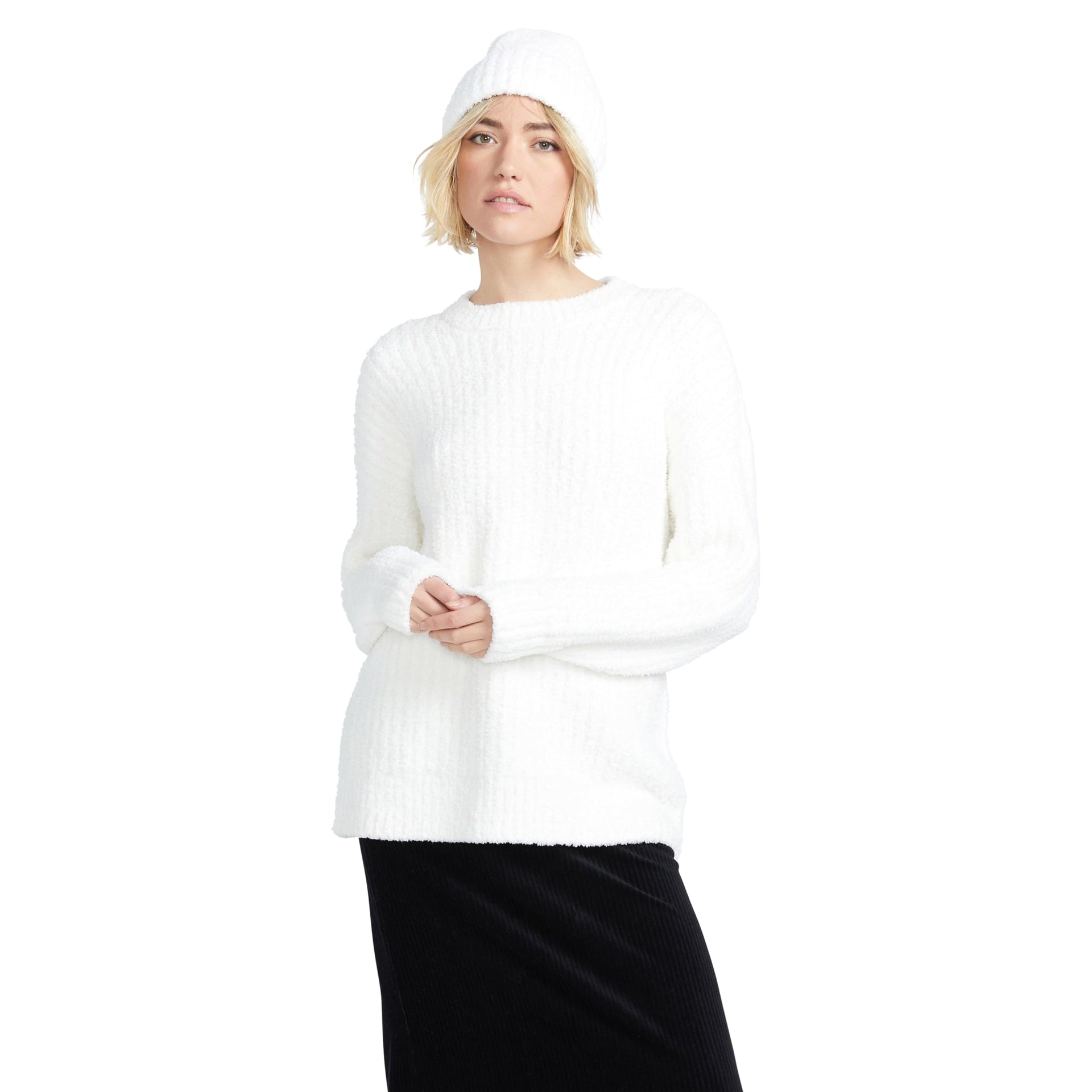 Volcom Women's Lil Softie Oversized Crew Neck Sweater - Star White