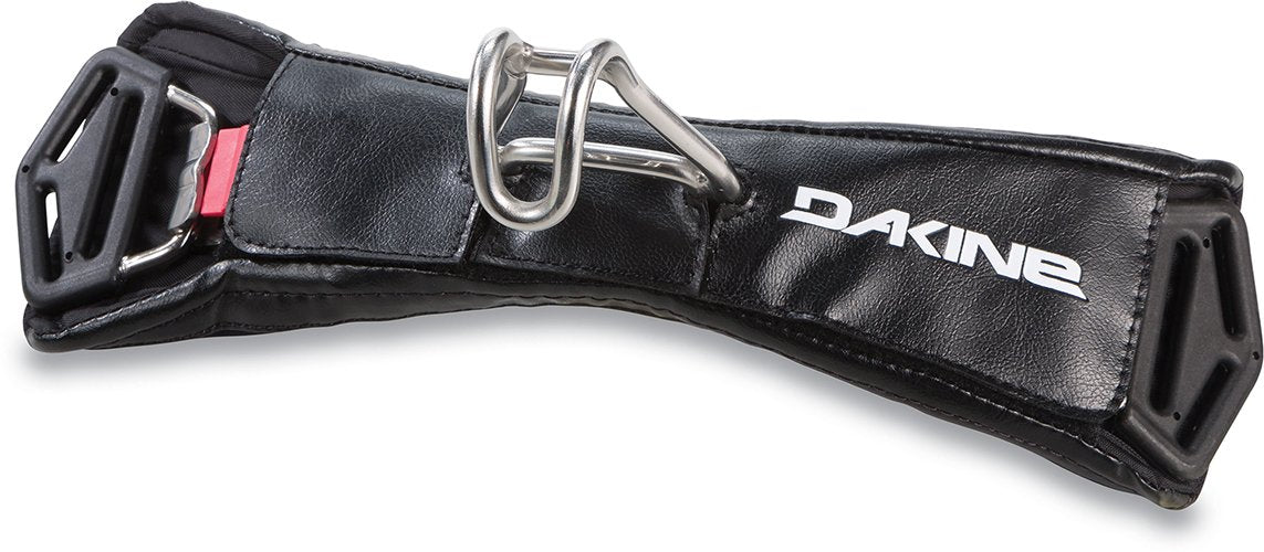 Black windsurf spreader bar strap with DAKINE logo and metal hook buckle